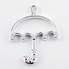 Rack Plating Alloy Open Back Bezel Pendants PALLOY-S047-19D-FF-2