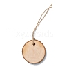 Flat Round Wood Big Pendant Decorations WOOD-F010-02-3