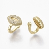 Brass Cubic Zirconia Cuff Earrings EJEW-R114-013G-NF-3