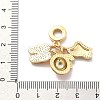 Rack Plating Brass Cubic Zirconia European Dangle Charms KK-Q017-35G-3