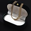 Ion Plating(IP) 304 Stainless Steel Wheat Chain Necklaces for Women NJEW-U019-01G-3