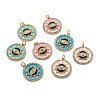 Real 18K Gold Plated Brass Micro Pave Clear Cubic Zirconia Pendants ZIRC-A020-19G-1