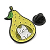 Cartoon Fruit with Cat Enamel Pins JEWB-F031-01C-3