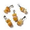 Natural Yellow Jade Chip Pendants G-H307-07P-06-1