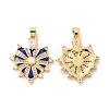 Brass Micro Pave Clear Cubic Zirconia Pendants ZIRC-Z018-07G-2