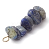 Gradient Color Natural Aquamarine & Natural Lapis Lazuli & Synthetic Turquoise Chip Beaded Pendants PALLOY-JF02795-02-5