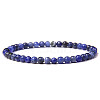 4mm Round Natural Sodalite Beads Bracelet for Men X-KG3069-26-1