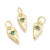 Brass Micro Pave Cubic Zirconia Pendants KK-P187-15B-G-1