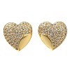 Brass Pave Clear Cubic Zirconia Stud Earrings EJEW-M088-08G-01-1