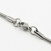 Non-Tarnish 304 Stainless Steel Snake Chain Necklaces NJEW-F027-16-2mm-B-3