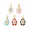 Rack Plating Brass Micro Pave Cubic Zirconia Pendants KK-H428-03G-1