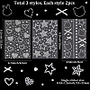 6 Sheets 3 Styles Acrylic Rhinestone Face Body Stickers AJEW-SP0002-68A-2