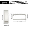 Unicraftale 2Pcs 304 Stainless Steel Belt Loop Keepers STAS-UN0051-34-4