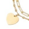 Brass Paperclip and Figaro Chains Anklets AJEW-AN00597-3