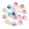 Frosted Baking Painted Crackle Glass Beads with Glitter Powder DGLA-T004-8mm-01A-1