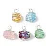 5Pcs Electroplated Natural Quartz Pendants PALLOY-JF03148-1