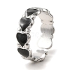 304 Stainless Steel Enamel Open Cuff Rings for Women RJEW-F166-19P-01-1