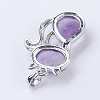 Natural Amethyst Kitten Pendants X-G-P352-B06-2