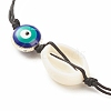 Acrylic Shell & Enamel Evil Eye Braided Bead Bracelet BJEW-JB08130-02-5