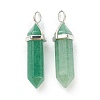 Natural Green Aventurine Pointed Pendants X-G-M378-01P-A08-2