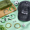 Polymer Clay & Brass Acrylic Beaded Stretch Bracelets & Football Alloy Enamel Stud Earrings & Polyester Baseball Cap BJEW-PH02021-4