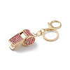 Shining Zinc Alloy Rhinestone Whistle Pendant Keychain KEYC-O014-01G-03-3