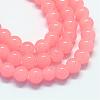 Baking Painted Imitation Jade Glass Round Bead Strands DGLA-Q021-4mm-03-1