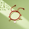 Heart Envelope Rose Alloy Enamel Charm Bracelet BJEW-JB08682-02-2