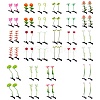 CRASPIRE 64pcs 16 style Bean Sprout Plastic Alligator Hair Clips PHAR-CP0001-11-1