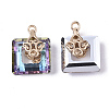 Electroplate Glass Charms X-EGLA-N005-002B-3