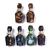 Assembled Synthetic Pyrite and Imperial Jasper Openable Perfume Bottle Pendants G-R481-15-2