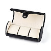 3-Slot Column PU Leather Watch Boxes CON-T001-02A-3