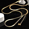 Brass Flat Snake Chain Necklaces for Men Women NJEW-G160-08G-2