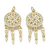 Brass Micro Pave Clear Cubic Zirconia Pendants ZIRC-N039-064-NF-1