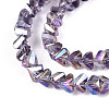 Electroplate Transparent Glass Beads Strands GLAA-N021-4mm-01-3