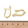 Brass Micro Pave Clear Cubic Zirconia Hoop Earring Findings EJEW-C185-01G-02-2