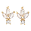 Brass Clear Cubic Zirconia Stud Earring Findings KK-A238-02B-G-1