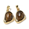 Natural Tiger Eye Teardrop Pendants KK-R210-28G-1