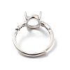 Adjustable 925 Sterling Silver Ring Components STER-C011-06AS-3