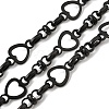 304 Stainless Steel Heart Link Chains CHS-K024-04EB-1