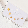 3 Pairs Elegant Stainless Steel Clover Stud Earring Sets NA2621-4