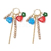 Lmapwork Heart with Flower Hoop Earrings EJEW-JE06253-2