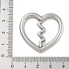 Anti-Tarnish 304 Stainless Steel Heart Linking Rings STAS-D197-24P-3