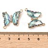 Brass Pave Faceted Glass Connector Charms X-FIND-Z020-04F-3