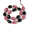Natural Obsidian & Rhodonite Beads Strands G-N358-04A-04-3