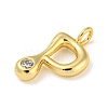 Rack Plating Brass Micro Pave Cubic Zirconia Pendants KK-A200-24G-P-2