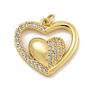 Rack Plating Brass Micro Pave Cubic Zirconia Pendants KK-C074-67G-1