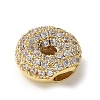 Brass Micro Pave Cubic Zirconia Beads KK-P290-61G-O-2