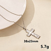 Stainless Steel Cross Pendant Necklace AR4885-9-1