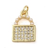 Brass Micro Pave Clear Cubic Zirconia Pendants KK-Q813-08B-G-1